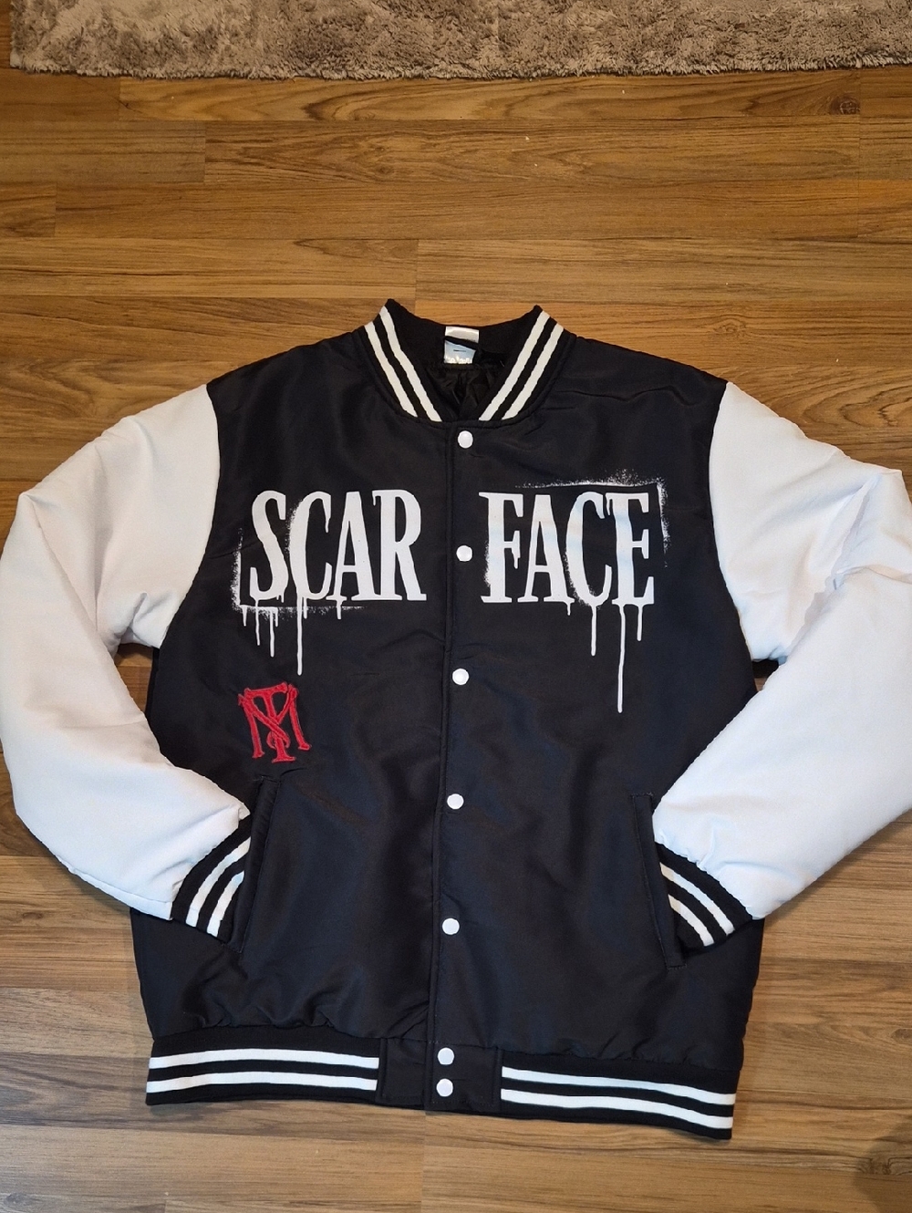 Scarface Black & White Varsity Jacket - Unbranded